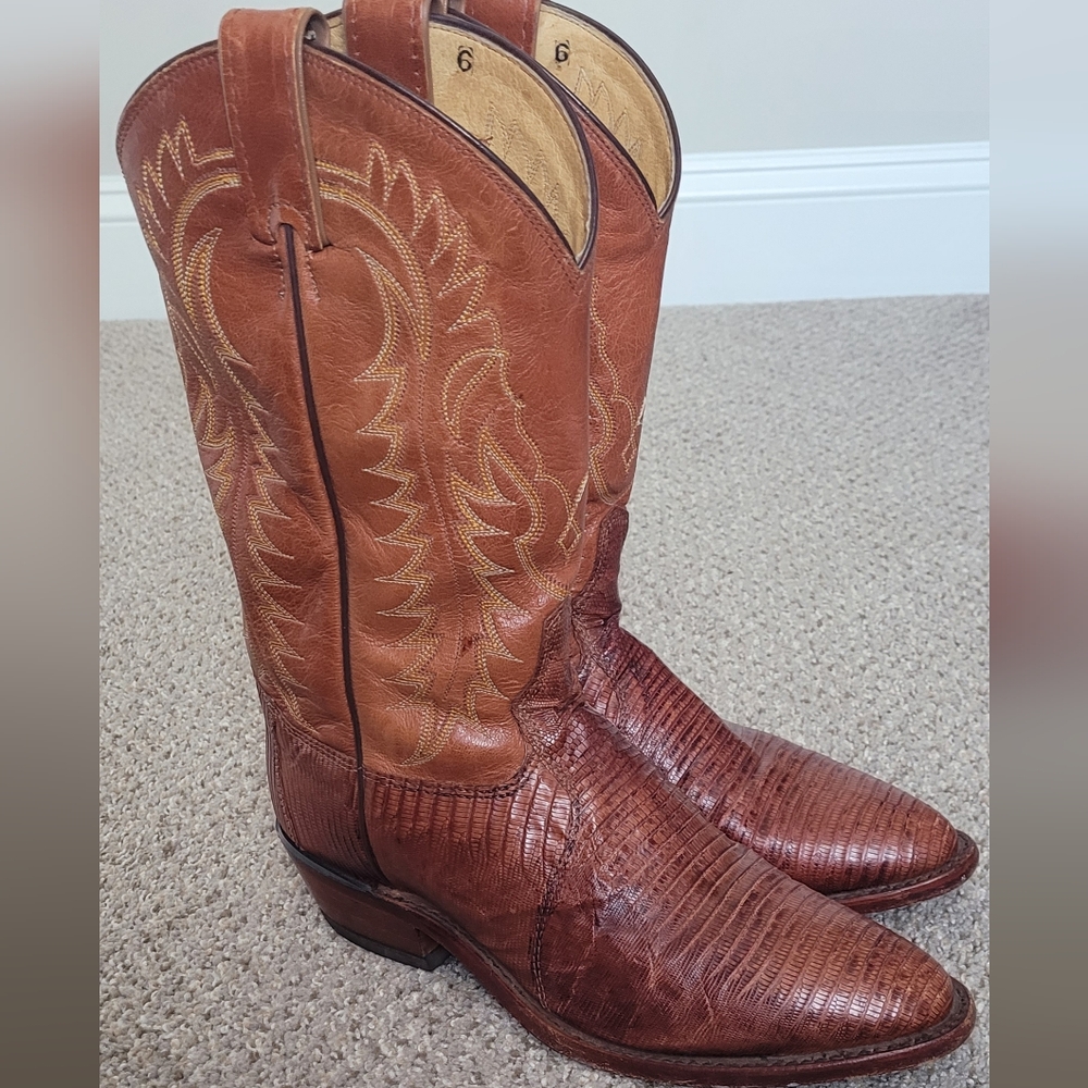 Men's Tony Lama Brown Leather Western Boots